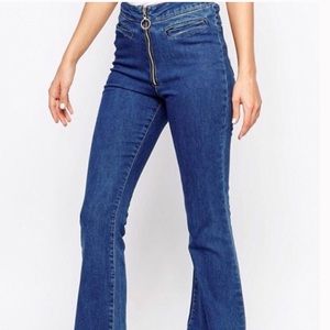 Zip front flare jeans size 24